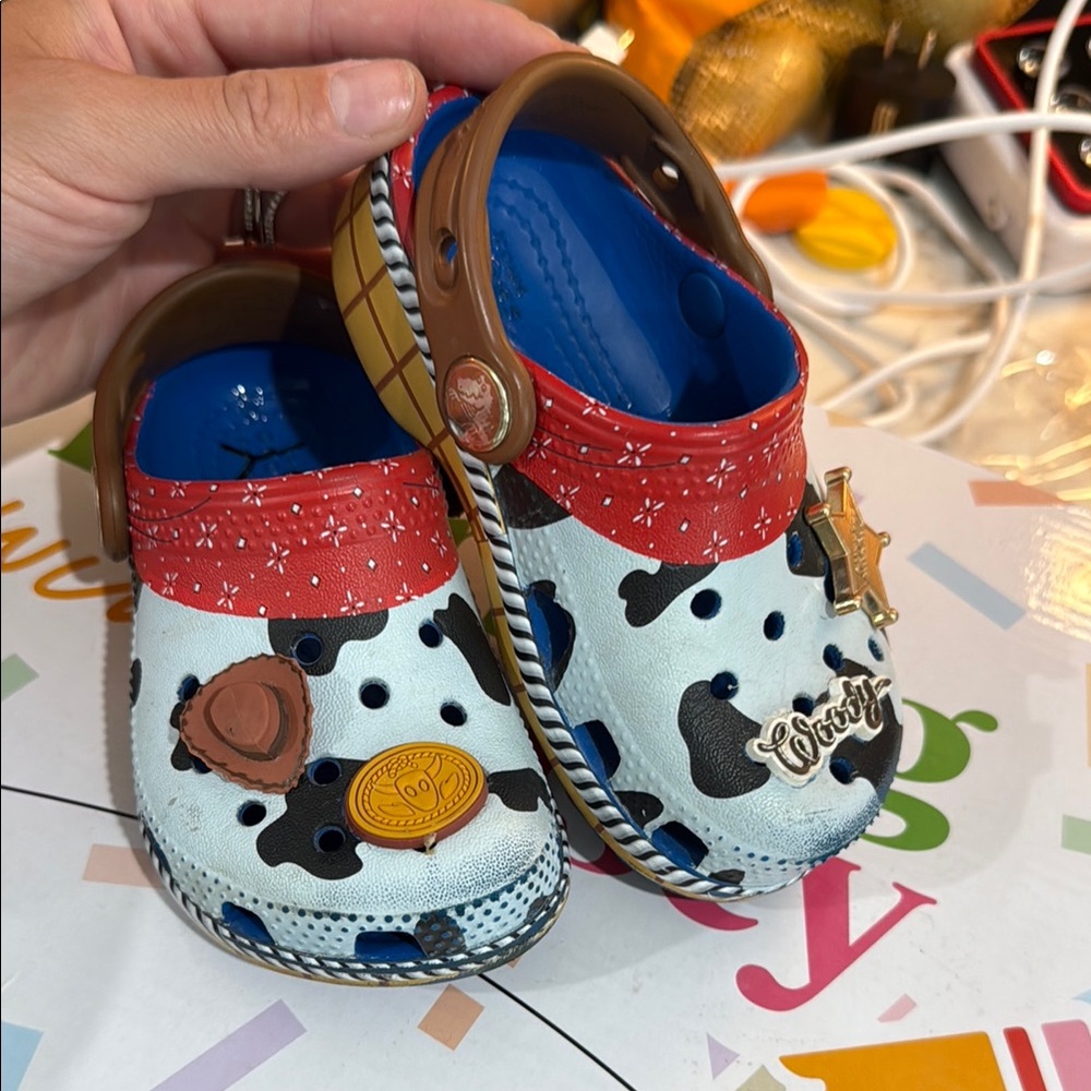 Kids Toy Story Themed Clogs - Red, Blue, Brown